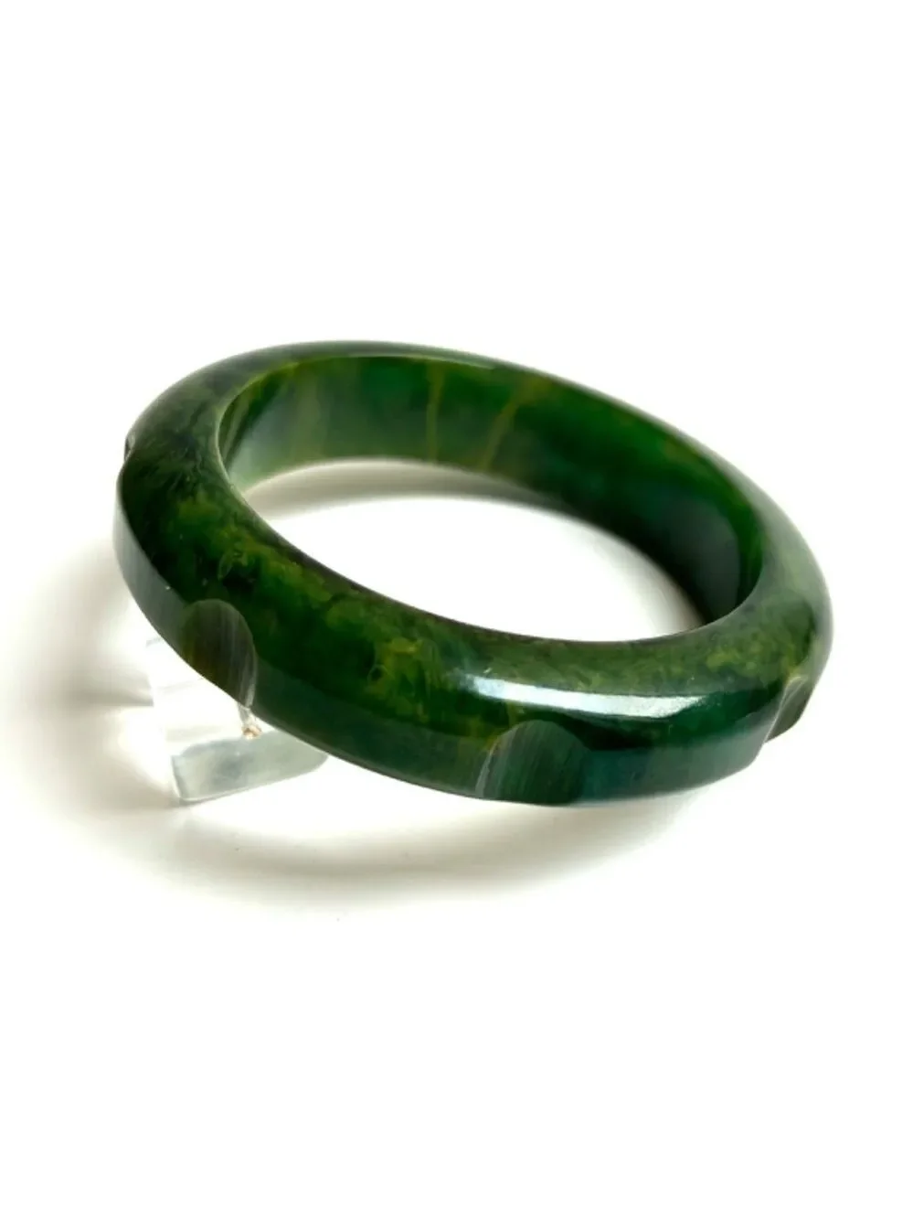 Rare 1930s-40s Carved Bakelite Bangle Bracelet